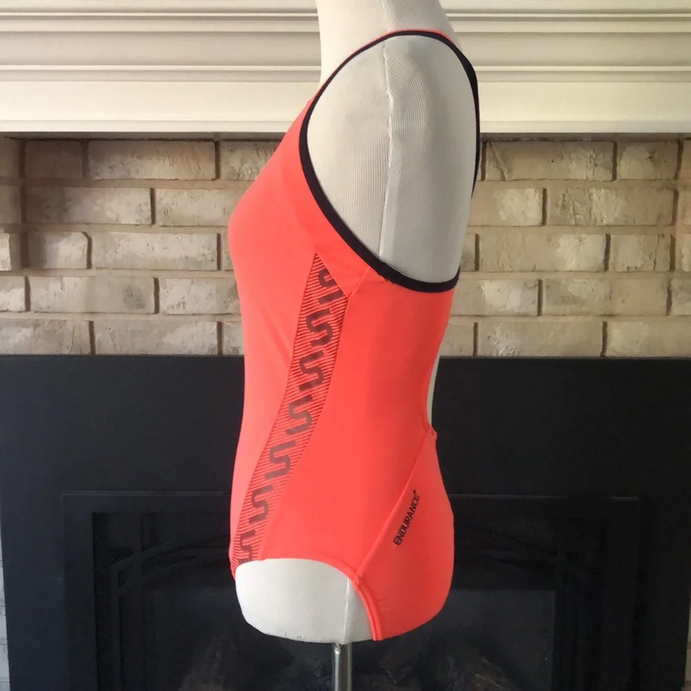 Speedo Endurance Neon Orange One Piece Racerback Swimsuit size 10 - Picture 4 of 16